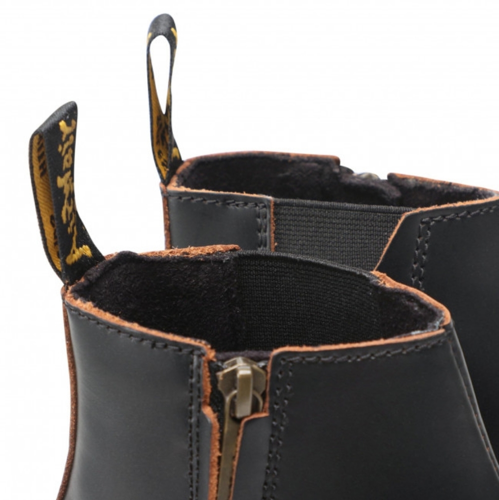 Dr. Martens Rometty Chelsea Boot Womens Quad Platform Black Smooth Leather New - Picture 10 of 14